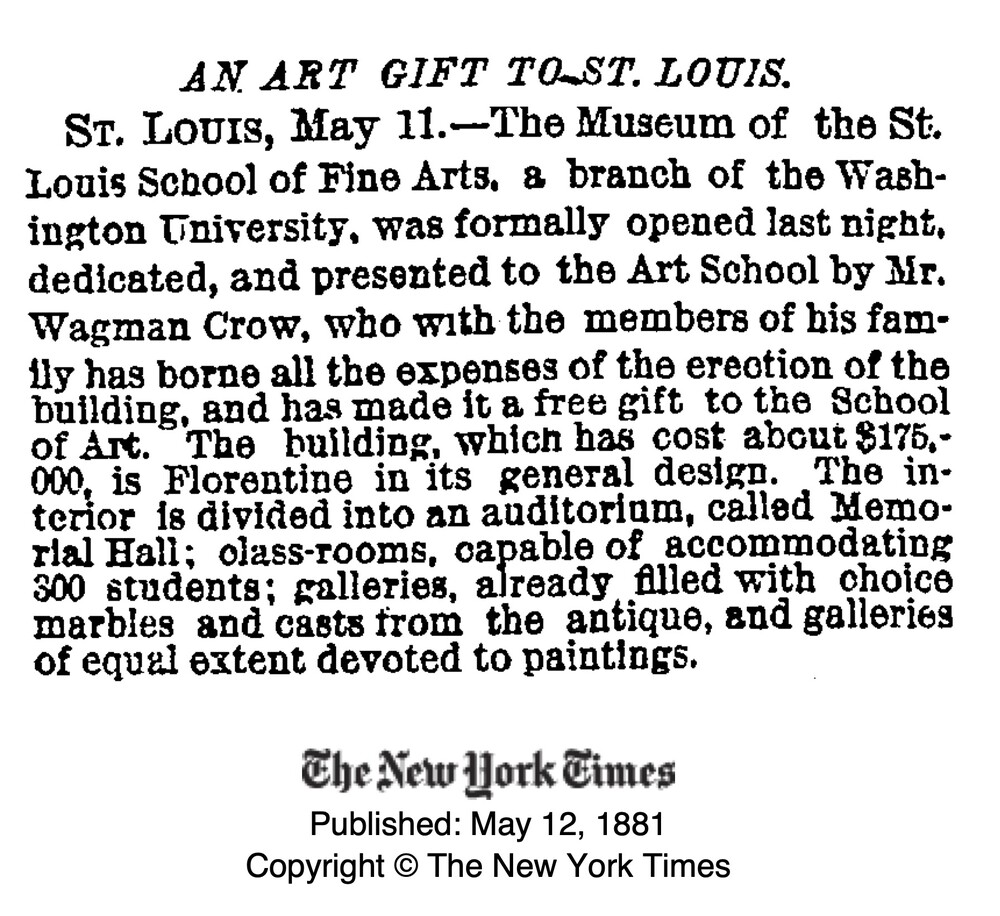 "An Art Gift for St. Louis" from the New York Times
